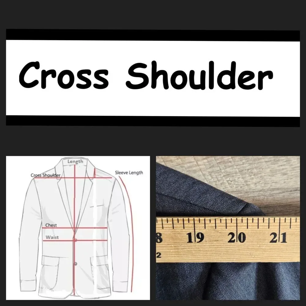 Brooks Brothers Madison Two Button Wool Blazer Jacket Grey Herringbone Mens 48R